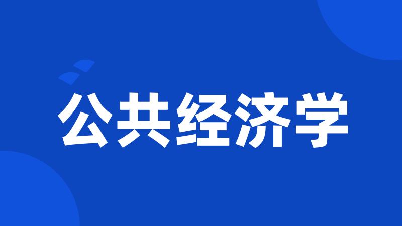 公共经济学