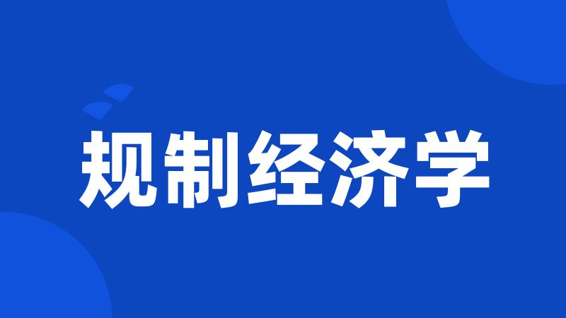 规制经济学