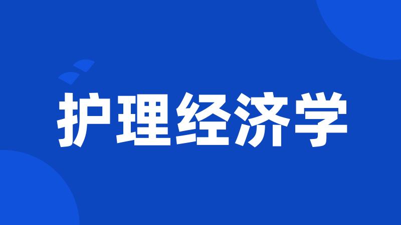 护理经济学