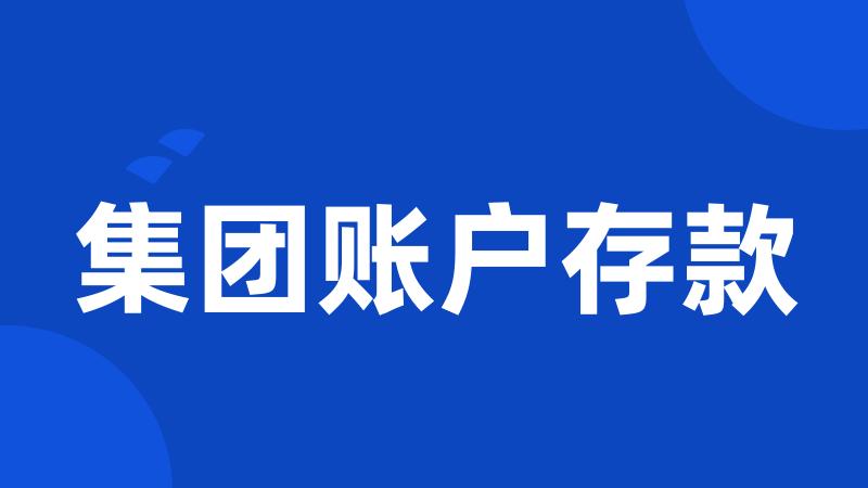 集团账户存款
