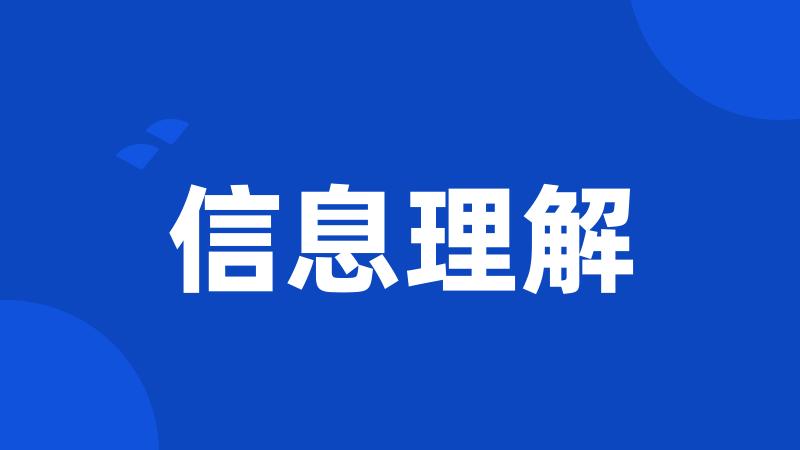 信息理解
