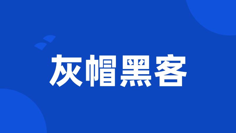 灰帽黑客