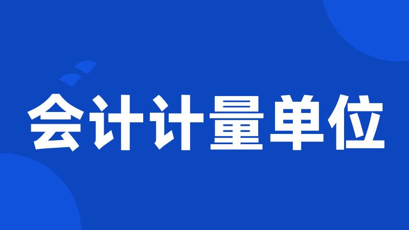 会计计量单位