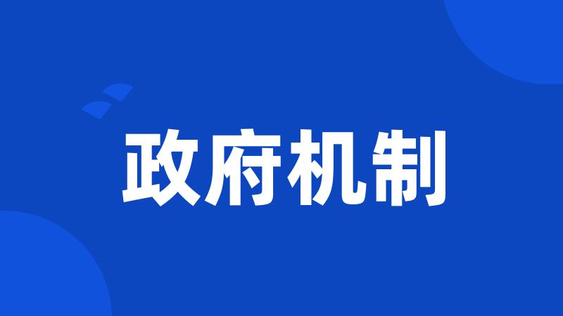 政府机制