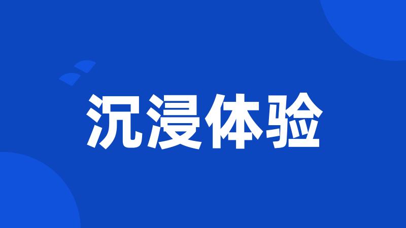 沉浸体验