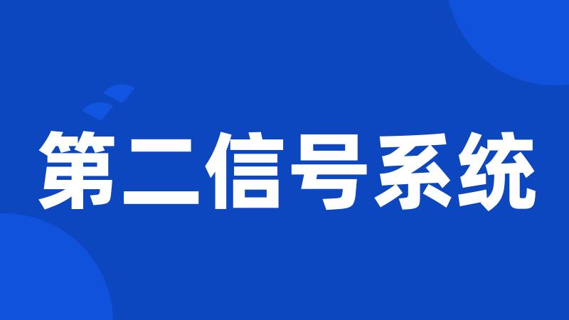第二信号系统