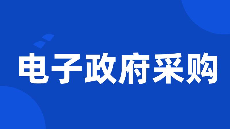 电子政府采购