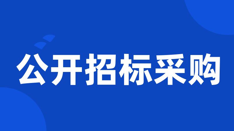 公开招标采购