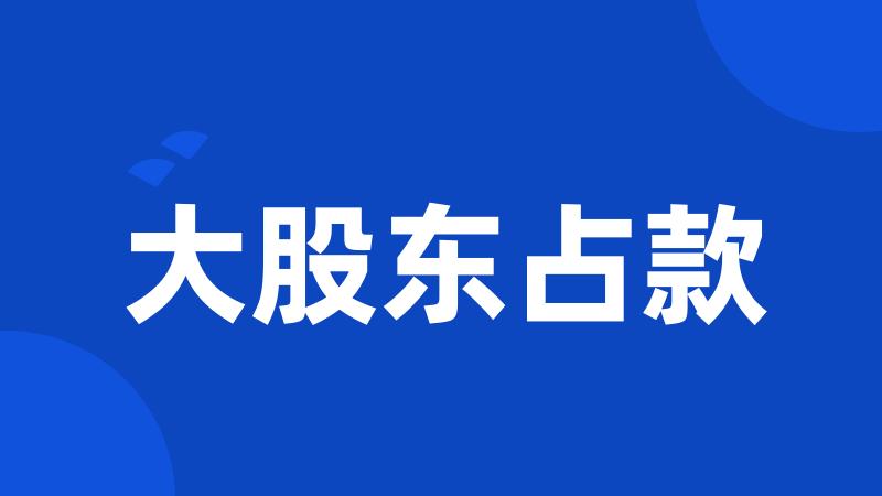 大股东占款