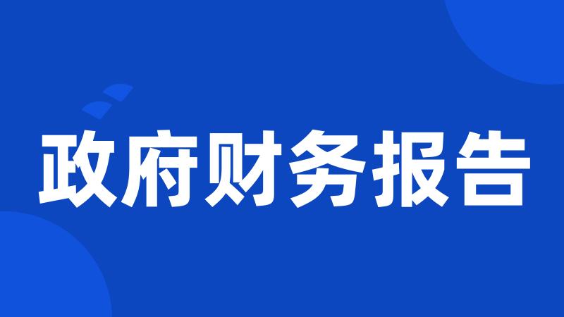政府财务报告