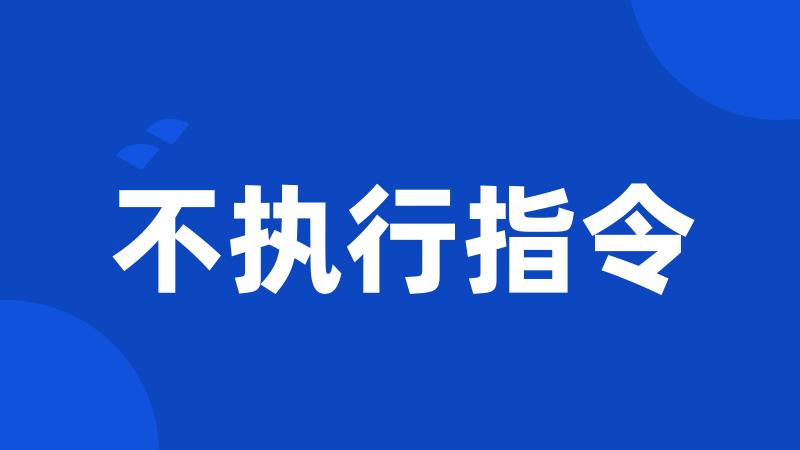 不执行指令