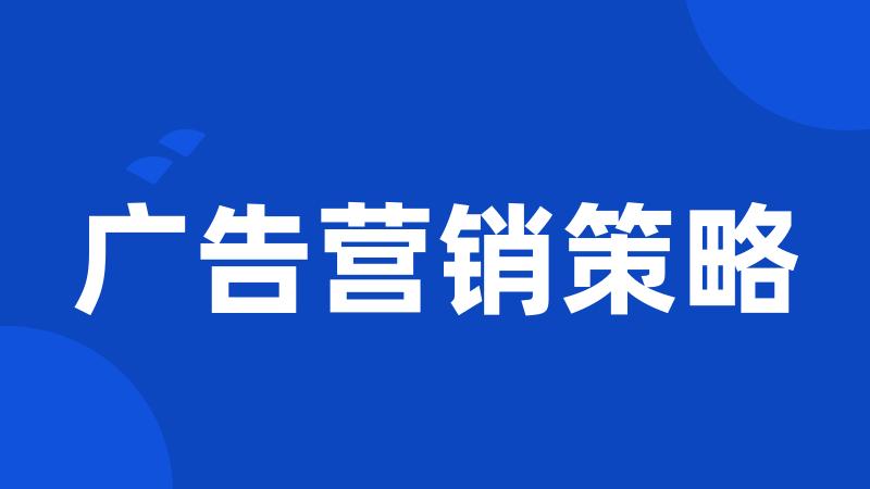 广告营销策略