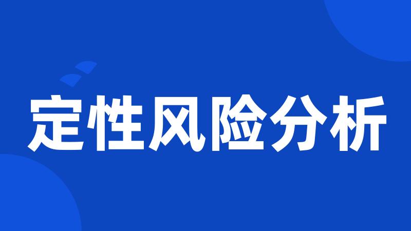 定性风险分析