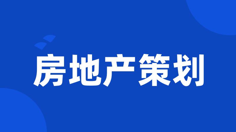 房地产策划