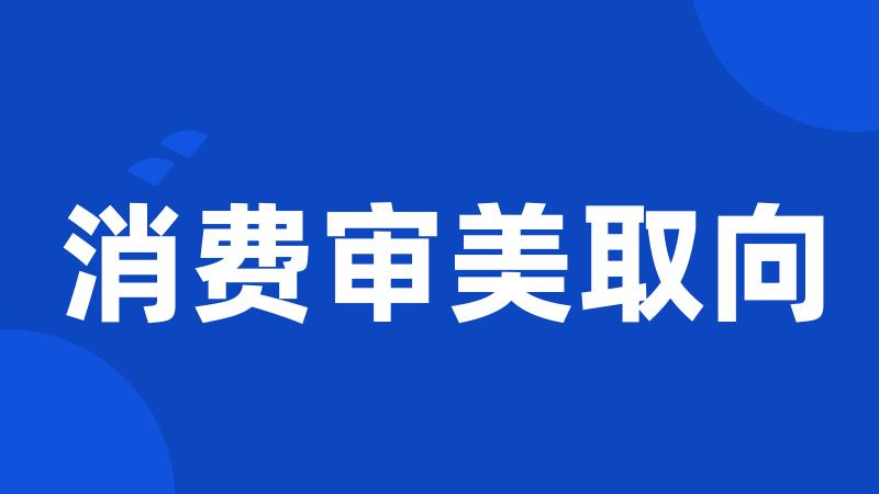 消费审美取向