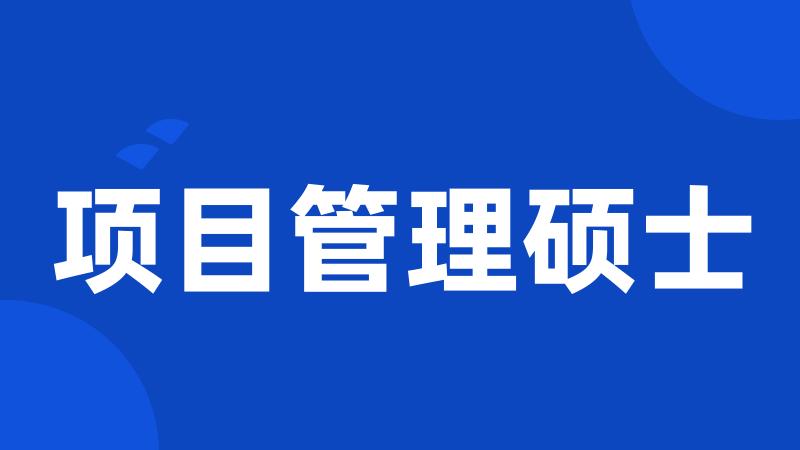项目管理硕士