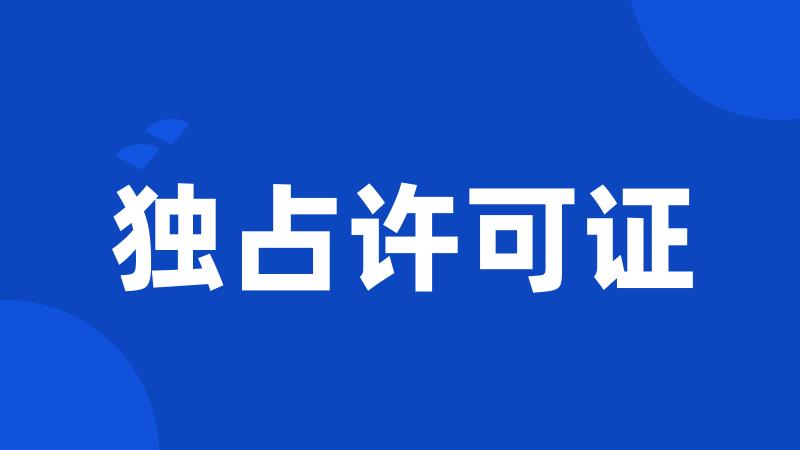 独占许可证