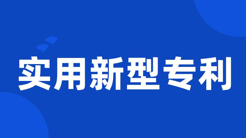 实用新型专利