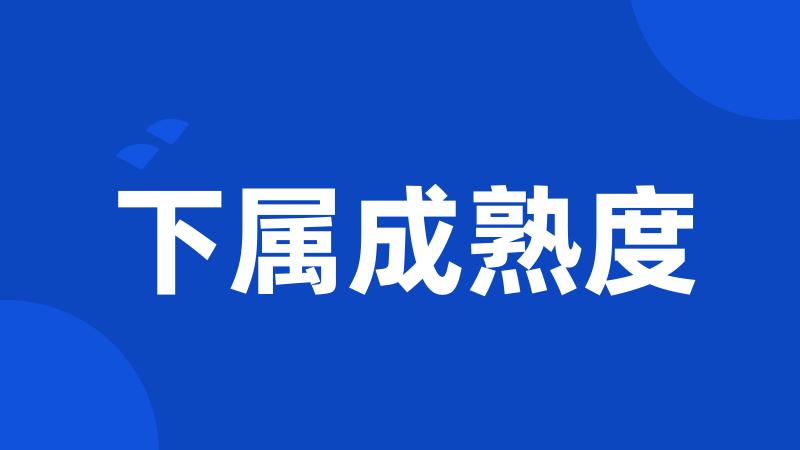 下属成熟度