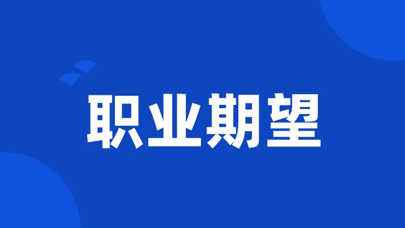 职业期望