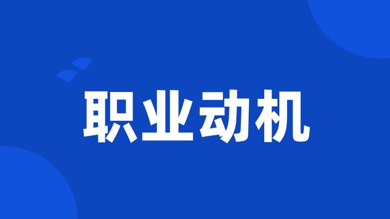 职业动机