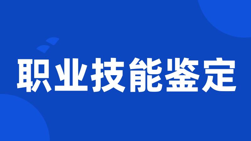 职业技能鉴定