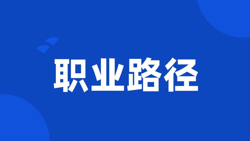职业路径