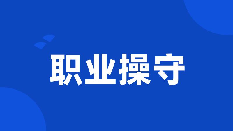 职业操守