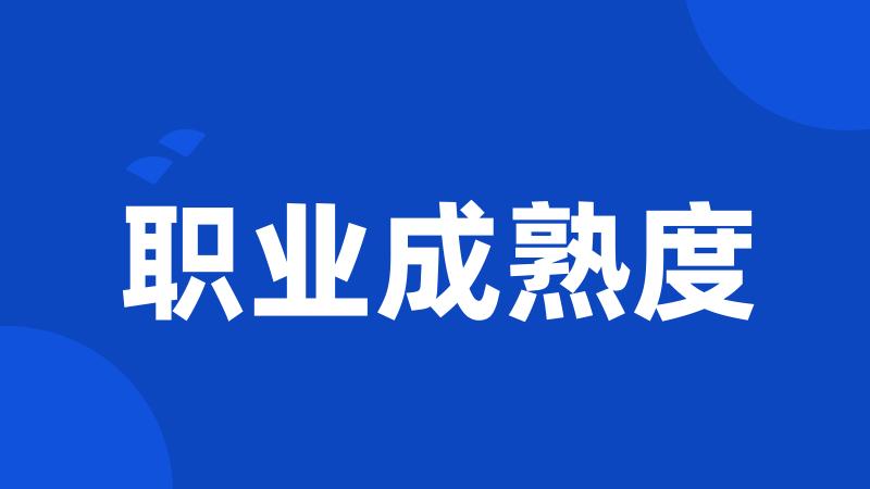 职业成熟度