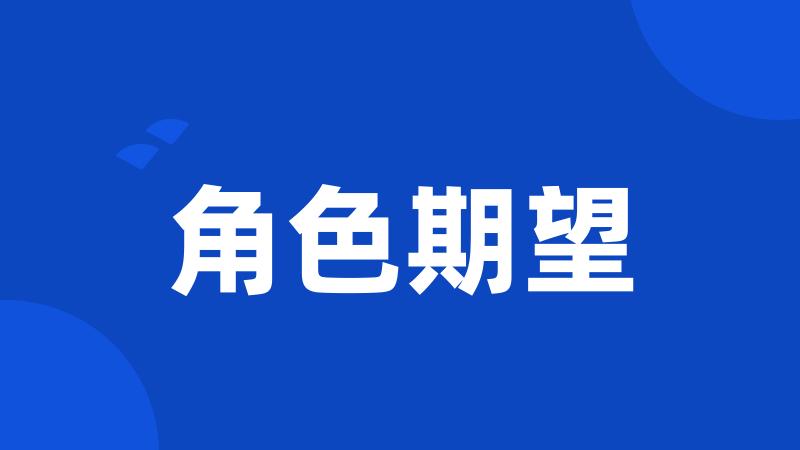 角色期望