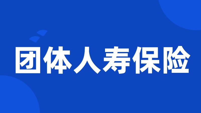 团体人寿保险