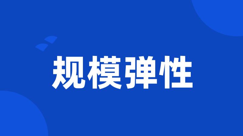 规模弹性