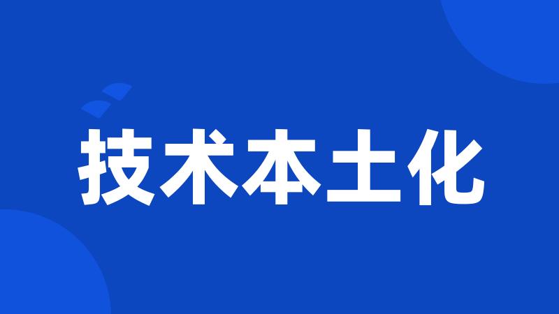 技术本土化