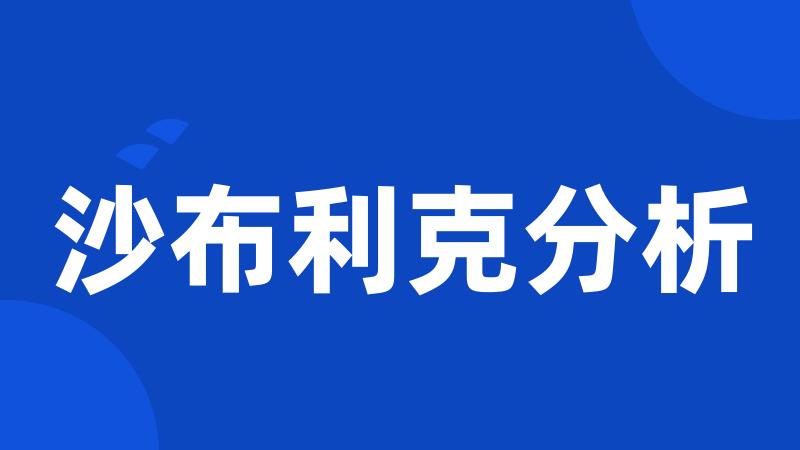 沙布利克分析