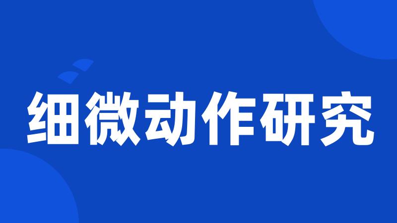细微动作研究