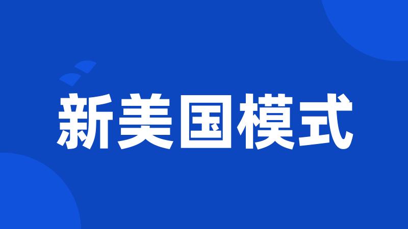 新美国模式