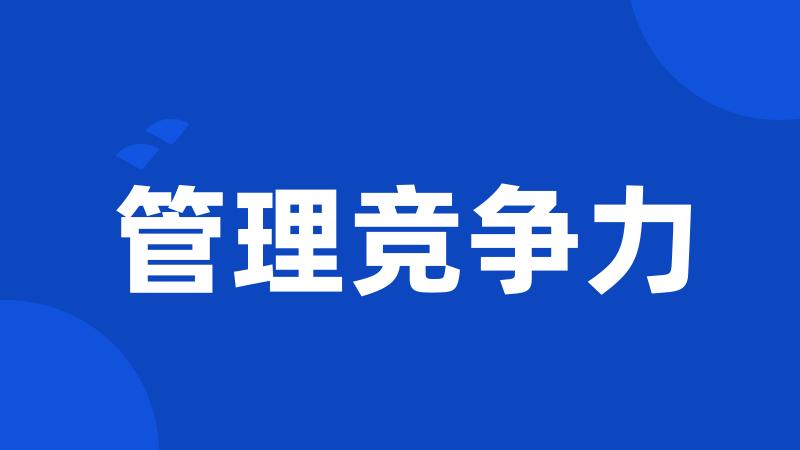 管理竞争力
