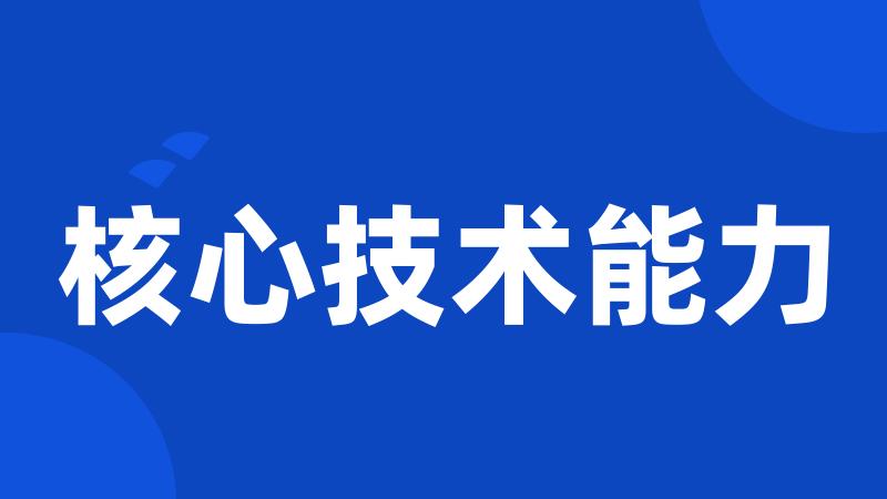 核心技术能力