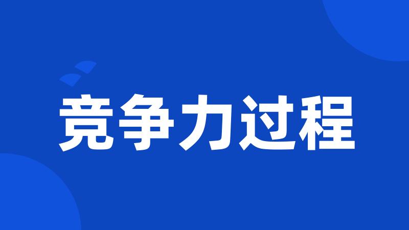 竞争力过程