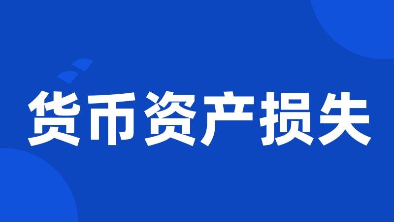 货币资产损失