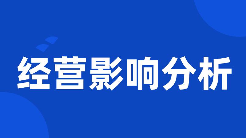 经营影响分析