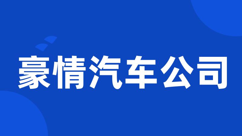 豪情汽车公司