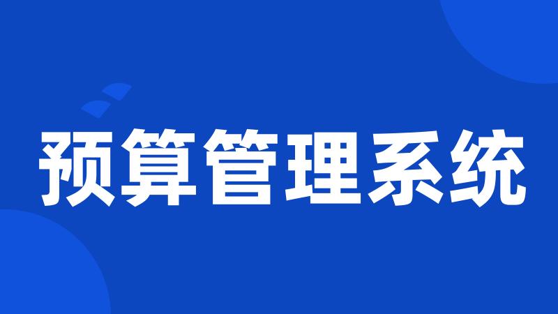 预算管理系统