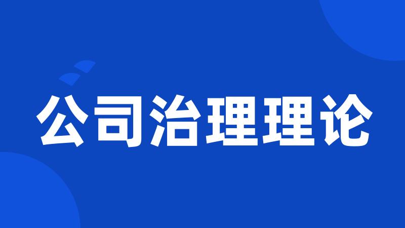 公司治理理论