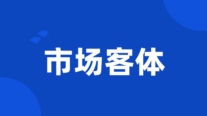 市场客体