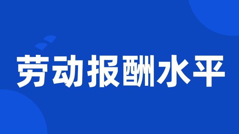 劳动报酬水平