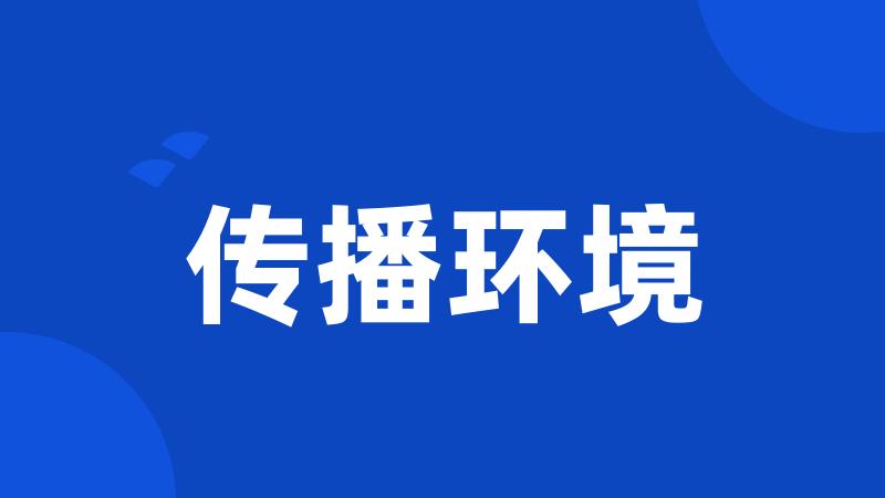 传播环境