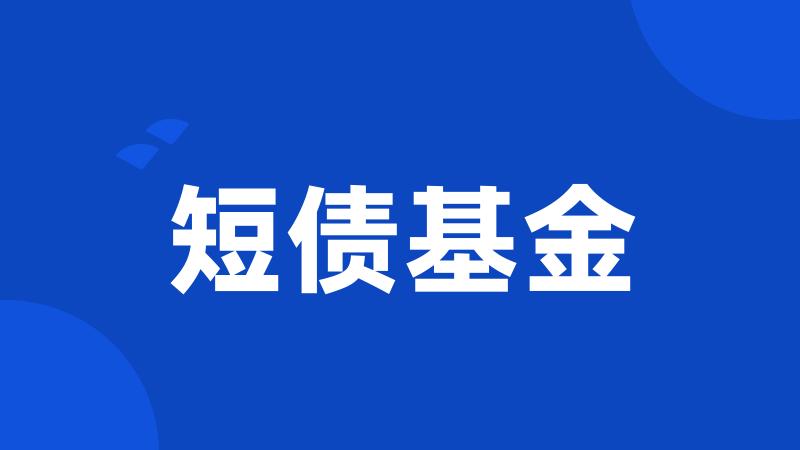 短债基金
