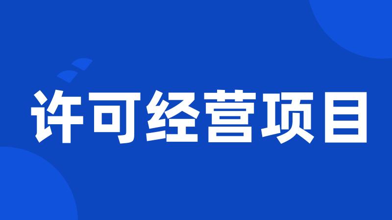 许可经营项目