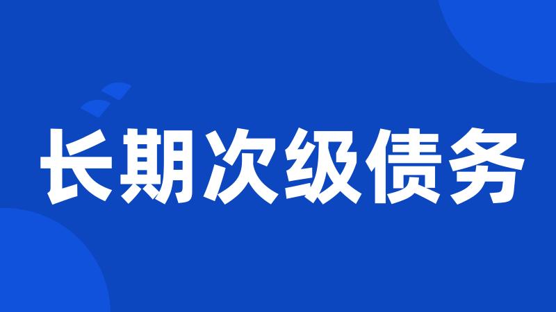 长期次级债务